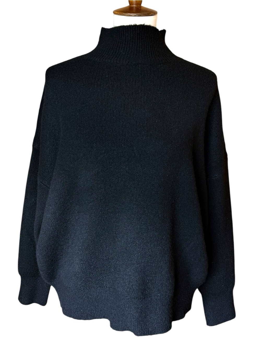 Philosophy Boxy Mock Neck Black Sweater Size Medium NWT